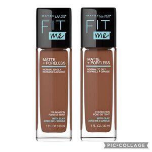 Lot of 2 370 Deep Bronze Maybelline Fit Me Matte Foundation